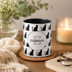 Cats, Cats and More Cats Monogram Mug