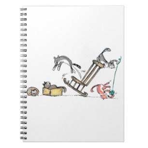 Cats Cats Playing Pets Animals Feline Drawing Notebook