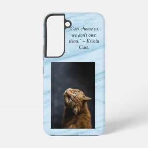Cats choose us blue marble background  samsung gal galaxy case
