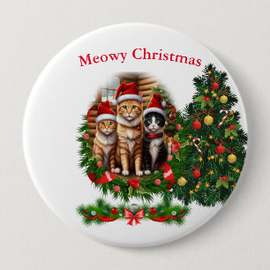 Cats Christmas 4 Inch Round Button