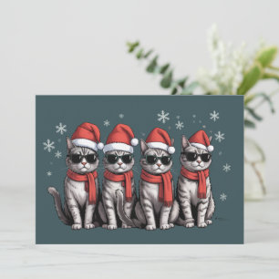 Cats Christmas Cat Mom Holiday Xmas Santa Card