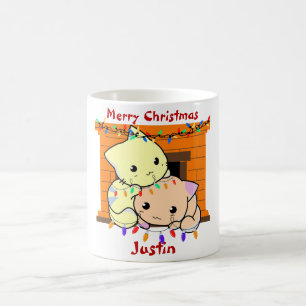 Cats christmas gift, personalized name coffee mug