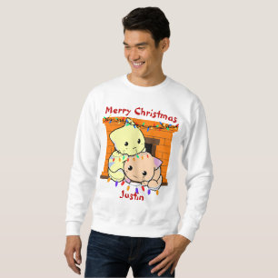 Cats christmas gift, personalized name sweatshirt