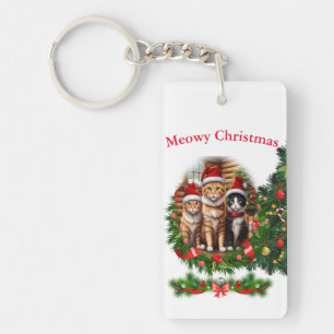 Cats Christmas keychain