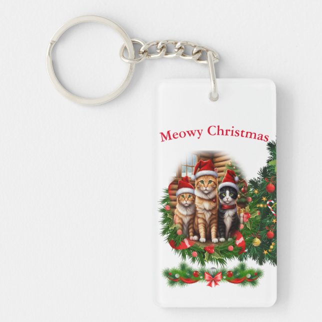 Cats Christmas keychain (Front)