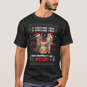 Cats Christmas Ornaments Maine Coon PJS Family T-Shirt