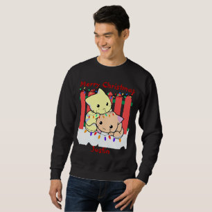 Cats christmas out door, personalized name sweatshirt