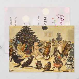 Cat's Christmas Party - Louis Wain Invitations