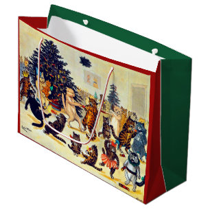 Cat's Christmas Party, Louis Wain Large Gift Bag