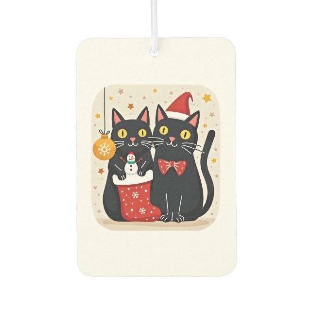 Cats Christmas Retro 50s 60s Xmas (1) Air Freshener (Front)