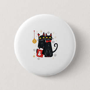 Cats Christmas Retro 50s 60s Xmas (2) 2 Inch Round Button