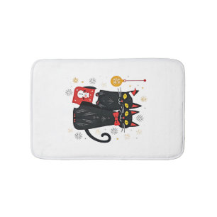 Cats Christmas Retro 50s 60s Xmas (2) Bath Mat