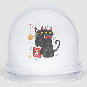 Cats Christmas Retro 50s 60s Xmas (2) Snowglobe