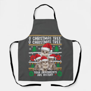 Cats Christmas Shirt Funny Ornaments Pajama Family Apron
