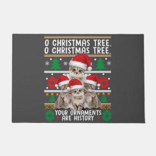 Cats Christmas Shirt Funny Ornaments Pajama Family Doormat