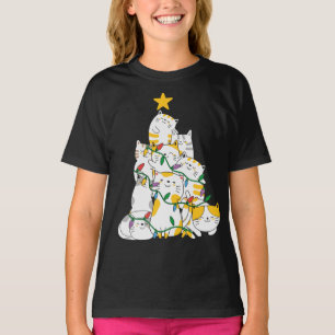 Cats Christmas Tree Funny Cats Christmas T-Shirt