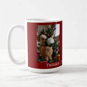 Cats Christmas Tree, Image Names Text, Customize, Coffee Mug