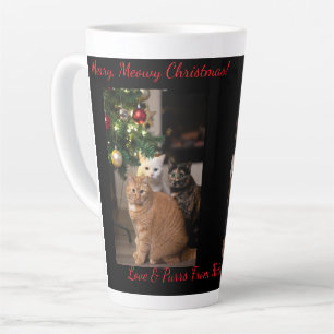 Cats Christmas Tree, Image Names Text, Customize, Latte Mug