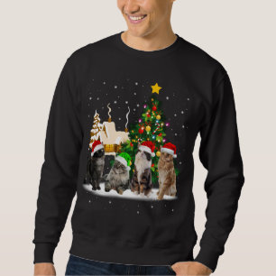 Cats Christmas Tree Lights Ugly Sweater Cat Mom Ca