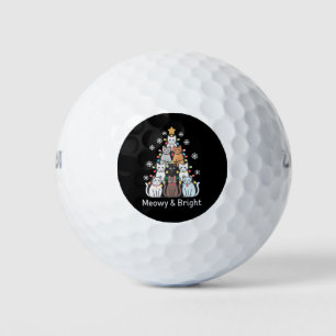 Cats Christmas Tree Meowy Bright Cute Xmas  Golf Balls