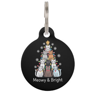Cats Christmas Tree Meowy Bright Cute Xmas  Pet Tag