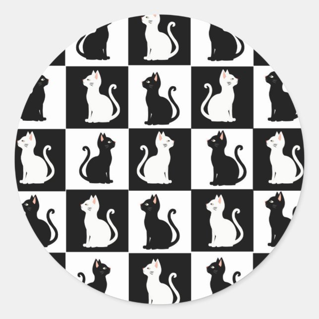 cats classic round sticker (Front)