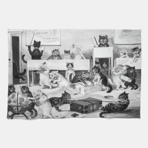 Cats Classroom Discipline, Louis Wain Kitchen Towel