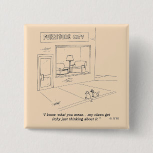 Cats Clawing Furniture 2 Inch Square Button