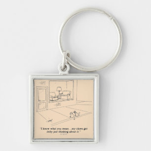 Cats Clawing Furniture Keychain