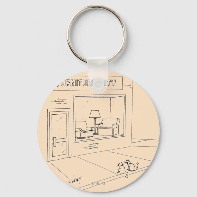 Cats Clawing Furniture Keychain (Front)