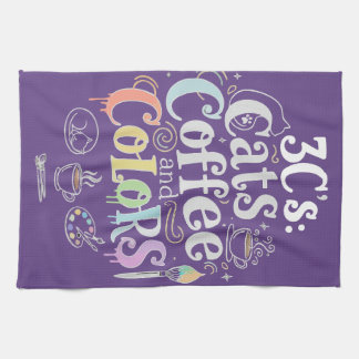 Cats Coffee and Colours Kitchen Towel