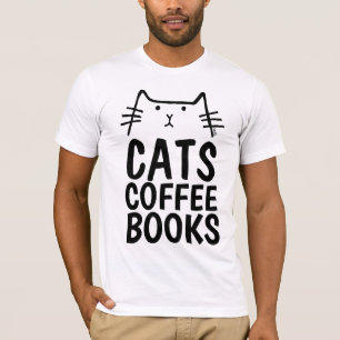 CATS COFFEE BOOKS, Artist Cat Face Funny T-shirts