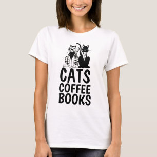 CATS COFFEE BOOKS, Cat Lover T-shirts