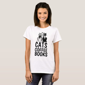 CATS COFFEE BOOKS, Cat Lover T-shirts