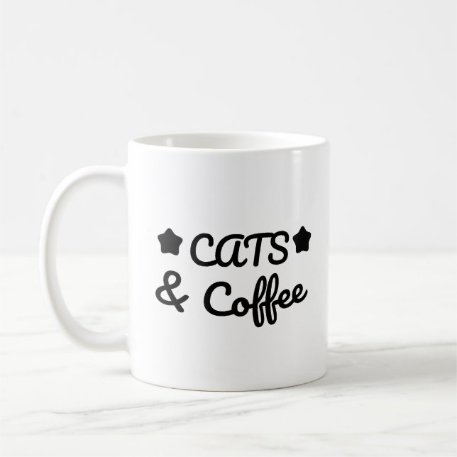 Cats & Coffee -  Cat Lover Gift Mug (Left)