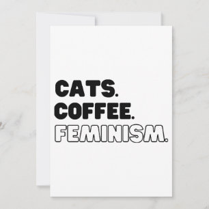 Cats Coffee Feminism Invitation