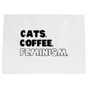 Cats Coffee Feminism Large Gift Bag