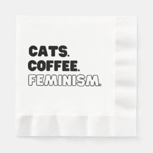 Cats Coffee Feminism Napkin