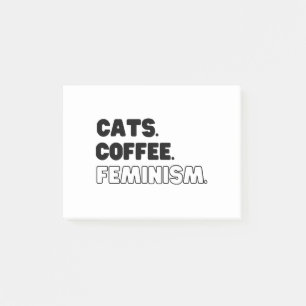 Cats Coffee Feminism Post-it Notes