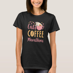 Cats Coffee Marathons Cat Marathon Runner T-Shirt
