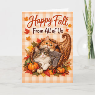 Cats Cornucopia Happy Fall From All Of Us Card