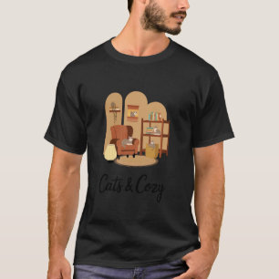 Cats & Cozy Peaceful Living Room Decor T-Shirt