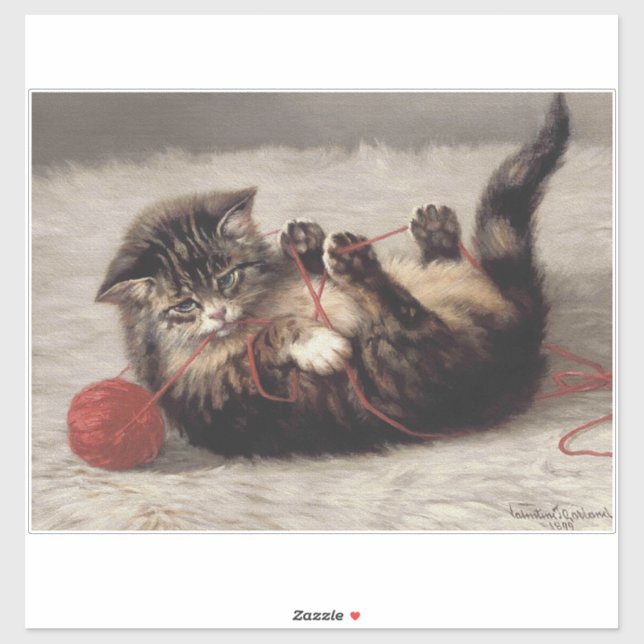 Cat's Cradle, A Cat Playing Ball of Yarn (Sheet)