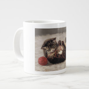 Cat's Cradle, A Cat Playing Ball of Yarn Large Coffee Mug