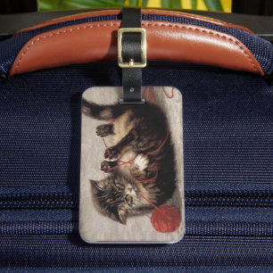 Cat's Cradle, A Cat Playing Ball of Yarn Luggage Tag