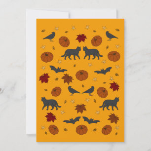 Cats, Crows, and Bats Halloween Invitation