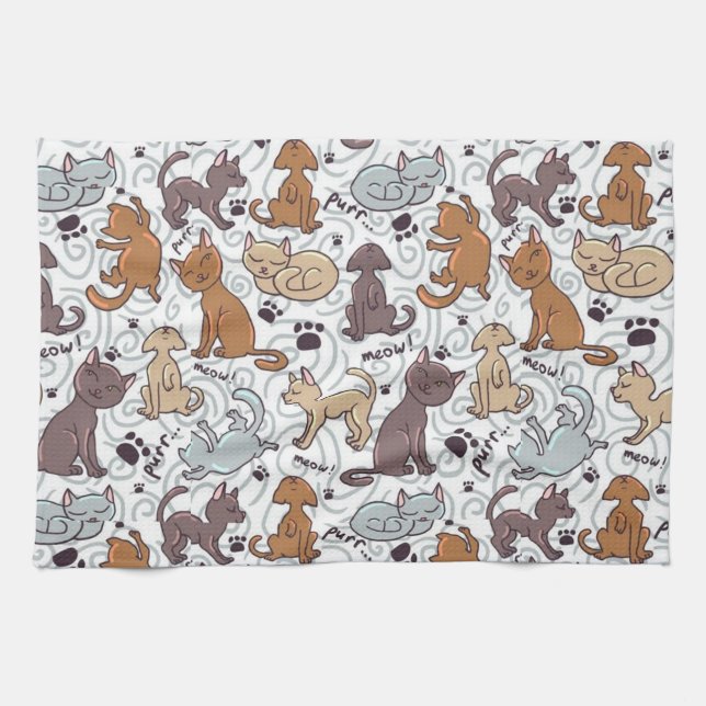 Cats Daily Life Kitchen Towel (Horizontal)