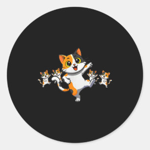 Cats Dancing Funny Cat Lover For Women Kitty Graph Classic Round Sticker