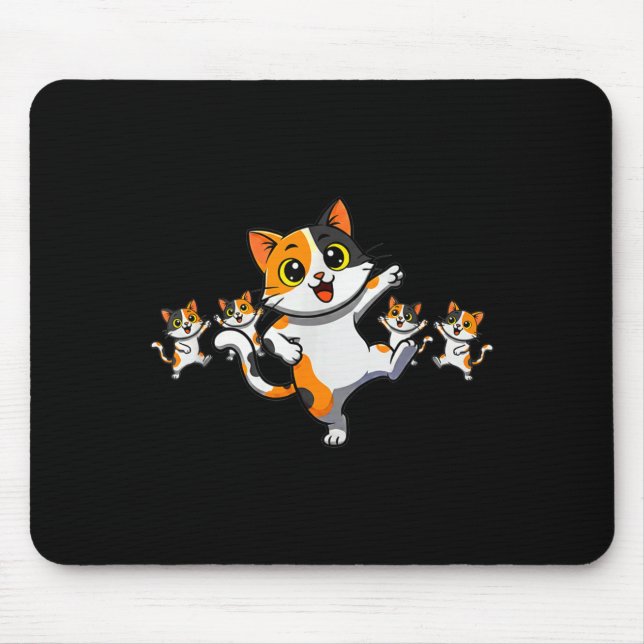 Cats Dancing Funny Cat Lover For Women Kitty Graph Mouse Pad (Front)