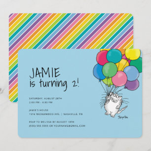 CATS D'ANNIVERSAIRE par Sandra Boynton Invitation